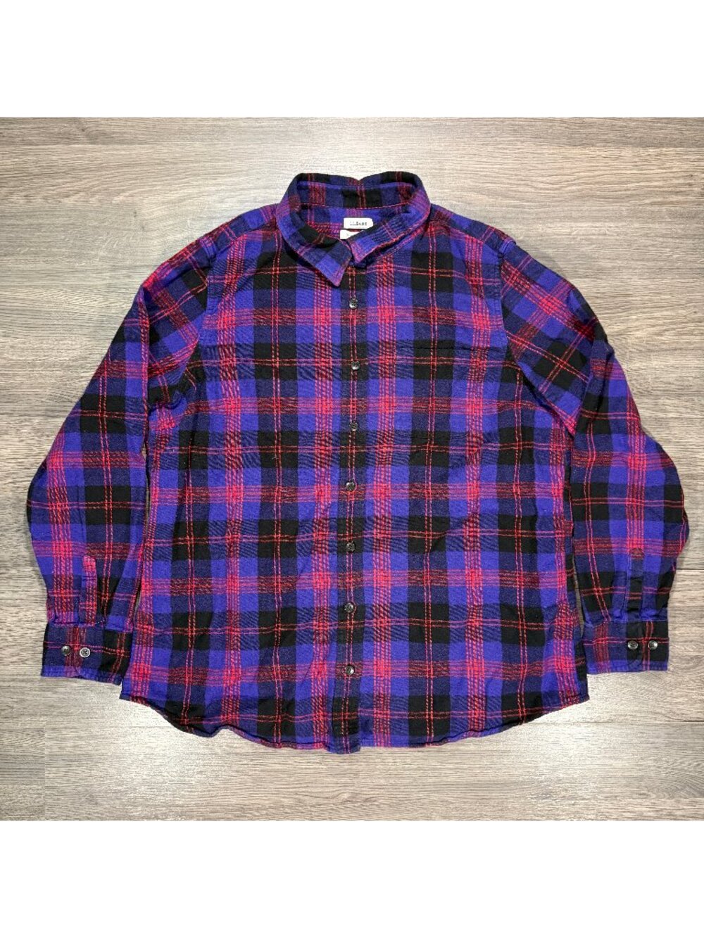 L.L. Bean Women's Scotch Plaid Flannel Slightly Fitted Shirt - Purple/Red